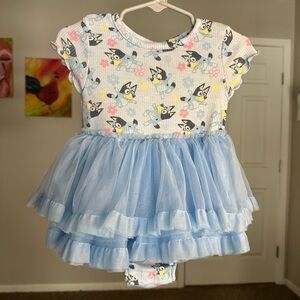 Adorable Blue Tulle Skirt Bodysuit